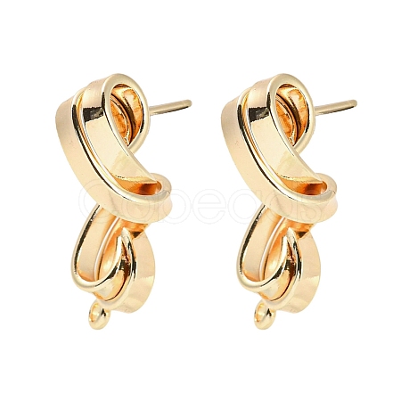 Brass Stud Earring Findings KK-K351-24G-1
