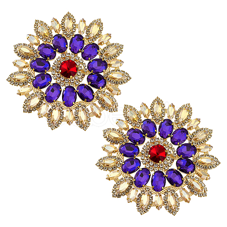 2Pcs Alloy Glass Rhinestone Cabochons FIND-FG0004-83G-1