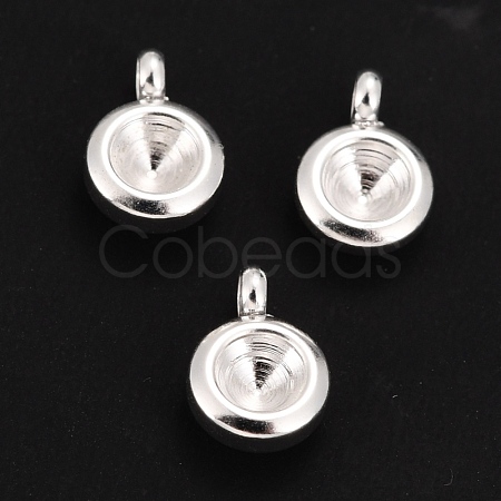 201 Stainless Steel Pendant Rhinestone Settings STAS-G224-27S-1
