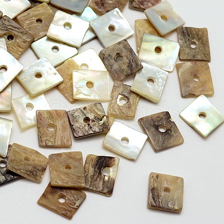 Square Natural Akoya Shell Beads SHEL-N034-02-1