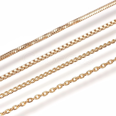 Long-Lasting Plated Brass Chain Necklaces NJEW-MSMC002-14G-NF-1