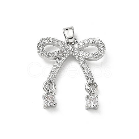 Brass Micro Pave Clear Cubic Zirconia Pendants KK-A299-09P-1