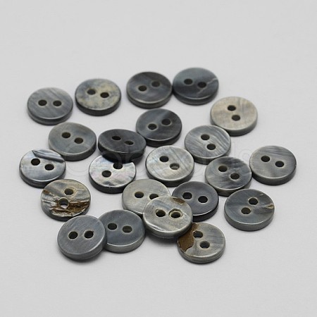 2-Hole Shell Flat Round Buttons BUTT-P012-10-1