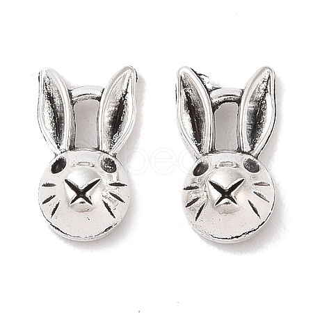 Tibetan Style Zinc Alloy Bunny Pendants X-TIBEP-R334-037AS-RS-1