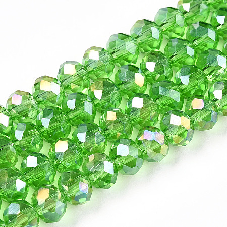 Electroplate Glass Beads Strands EGLA-A044-T6mm-B11-1