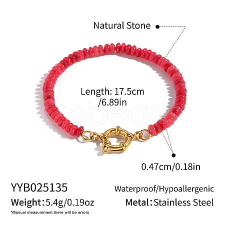 Natural Carnelian Rondelle Beaded Bracelets OA9565-3-1