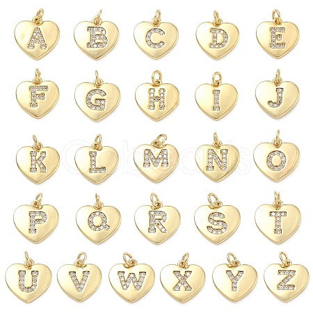 Brass Micro Pave Clear Cubic Zirconia Pendants KK-D229-01G-1