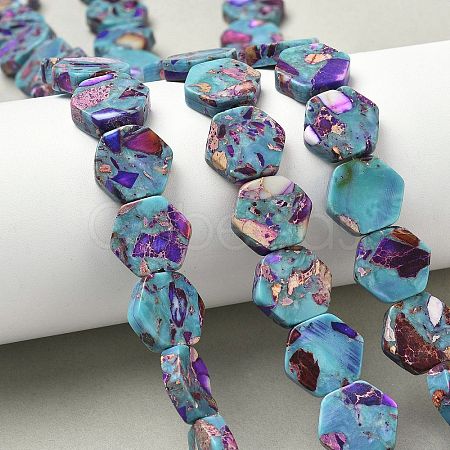 Dyed Synthetic Imperial Jasper Beads Strands G-D337-14mm-A01-1