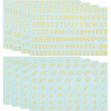 8Pcs 2 Styles Brass Self-Adhesive Picture Stickers STIC-OC0001-02-1