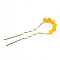 Alloy Hair Forks, with Yellow Quartz, Hair Accessories for Women Girls, Golden, 104x8mm