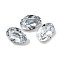 Glass Rhinestone Cabochons, Flat Back & Back Plated, Faceted, Oval, Light Sapphire, 6x4x3mm