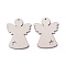 Undyed Wood Pendants, Angel, Antique White, 78x64x2.5mm, Hole: 3mm