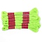 6 Skeins 6-Ply Embroidery Foss, Luminous Polyester Cord, Embroidery Thread, Lawn Green, 0.5mm, 8m/skein