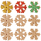 BENECREAT 9Pcs 3 Style Snowflake MDF Wood Blank Display Decorations, for Home Decoration, Tan, 76x66~71x12.5mm, Hole: 6.5mm, 3pcs/style