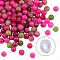 DIY Jewelry Bracelet Making Kits, 200Pcs 6mm Dyed Round Natural White Jade Beads and Flat Elastic Thread, Fuchsia, 6mm, Hole: 1mm, 200pcs/box