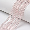 Glass Beads Strands, Faceted, Rondelle, Pink, 3.5~3.8x3mm, Hole: 0.4mm, about 113~115pcs/strand, 32~33cm