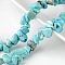 Dyed Natural White Jade Chip Beads, Imitation Green Turquoise, 4~10x4~6x2~4mm, Hole: 1mm, about 320pcs/strand, 35.4 inch