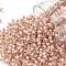 TOHO Round Seed Beads, Japanese Seed Beads, (1069) Soft Misty Rose Lined Crystal, 8/0, 3mm, Hole: 1mm, about 1110pcs/50g