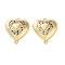 Rack Plating Brass Cubic Zirconia Heart Connector Charms, Long-Lasting Plated, Lead Free & Cadmium Free, Real 18K Gold Plated, Colorful, 20.5x18.5x5mm, Hole: 1.3mm