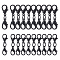 Nbeads 50Pcs 2 Styles Alloy Double Lobster Claw Clasps, with Iron Rings, Electrophoresis Black, 27~30mm