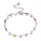 304 Stainless Steel Link Bracelets, with Enamel and Lobster Claw Clasps, Evil Eye & Heart, Stainless Steel Color, Colorful, 8-1/4 inch(21cm), Eye: 11x4x2.5mm