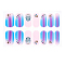 Full Cover Nombre Nail Stickers, Self-Adhesive, for Nail Tips Decorations, Deep Sky Blue, 24x8mm, 14pcs/sheet