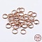 925 Sterling Silver Split Jump Rings, Double Loop Jump Rings, Round Rings, Rose Gold, 6x2mm, Inner Diameter: 4mm