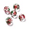 Handmade Glass Enamel Beads Strands, Hand Drawn Beads, Round with Strawberry, Red, 13x12mm, Hole: 1.2mm, about 30pcs/strand