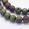 Electroplate Natural Druzy Agate Beads Strands G-G708-6mm-07-3