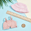 1Pc Cotton & PU Leather Suspender Trousers and 1Pc Cloth Bucket Hat for Dolls Accessories DOLL-WR0001-05A-3