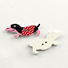 2-Hole Puppy Printed Wooden Buttons BUTT-R031-109-2