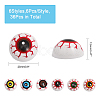 CHGCRAFT 36Pcs 6 Colors Halloween Half Round Plastic Craft Eyes KY-CA0001-47-2