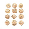 12Pcs 12 Style Exquistie Alloy Rhinestone Brooches JEWB-SZ0001-45A-1