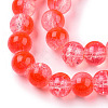 Transparent Crackle Baking Paint Glass Beads Strands DGLA-T003-01C-12-3