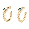 Brass Micro Pave Cubic Zirconia Cuff Earrings EJEW-H109-01A-G-1