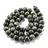 Natural Green Zebra Jasper Beads Strands G-O199-05B-2