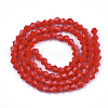 Opaque Solid Color Glass Beads Strands X-GLAA-Q080-4mm-B02-2