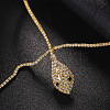 Snake Brass Crystal Rhinestone Lariat Necklaces for Women FS-WG9EF43-01-4