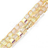 Electroplate Transparent Glass Beads Strands EGLA-N002-28-C07-1