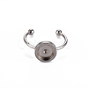 Non-Tarnish 201 Stainless Steel Cuff Pad Ring Settings X-STAS-S080-042C-P-2
