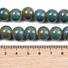 Handmade Fancy Antique Glazed Porcelain Ceramic Round Beads Strands PORC-L019-13mm-09-3