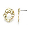 Rack Plating Hammered Alloy Stud Earring Findings PALLOY-N155-65-NR-3