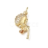 Brass Micro Pave Orange Cubic Zirconia Pendants CU-L001-13G-01-1