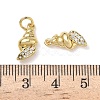 Brass Micro Pave Clear Cubic Zirconia Charms KK-L253-23G-01-3
