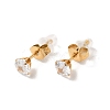 Clear Cubic Zirconia Heart with Acrylic Tree Pendant Necklace & Diamond Stud Earrings SJEW-M099-03G-6