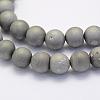 Electroplate Natural Druzy Agate Beads Strands G-G708-6mm-04-3