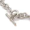 Twist Brass Cable Chain Bracelets for Women BJEW-G703-05P-3
