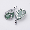 Natural Green Aventurine Pendants X-G-E442-04M-2
