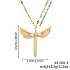 Brass Clear Cubic Zirconia 3D Cute Wing Sword Pendant Necklaces for Daily Wear GF5627-1-3