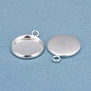 304 Stainless Steel Pendant Cabochon Settings STAS-F191-14S-D-2